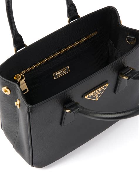 prada galleria mini saffiano leather handbag black|Prada large saffiano bag.